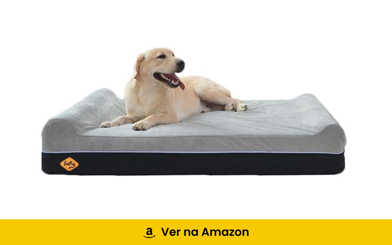 Laifug Almofada para cama de cachorro extra grande de espuma viscoelástica ortopédica